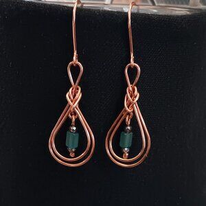 2 for $12 -Beautiful copper wire wrapped earrings!